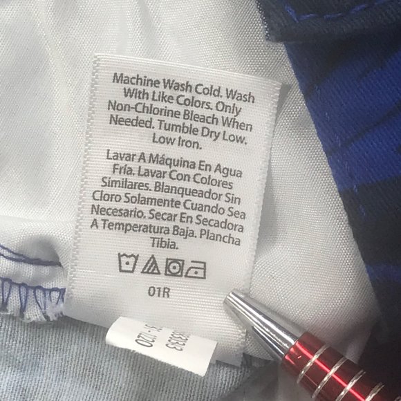 Wonder Nation Boy's Size 14 Adjustable Waist Flat Front Short Blue Palm Leaf New - Picture 7 of 13